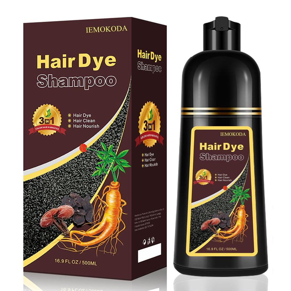 iemokoda Shampoing couleur café sombre, application facile et rapide