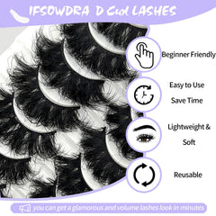 Cils IFSOWDRA vison 8D duveteux 25 mm pour effet dramatique