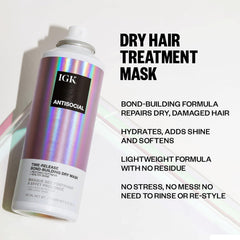 Application of IGK Antisocial dry hair mask on dry hair without rinsing