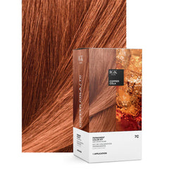 IGK Color Kit 7C Copper Cola démonstration de la bouteille de mélange pour une application précise.