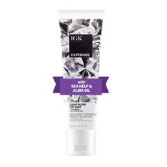 IGK Expensive – bouteille-gloss transparente, brillance naturelle et durable.