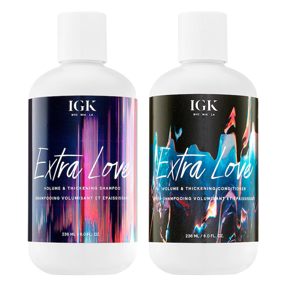 IGK Extra Love Shampoo – bouteille-volume, volume léger pour cheveux fins.
