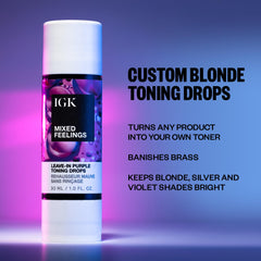 IGK Mixed Feelings: gouttes tonifiantes violettes pour neutraliser les reflets jaunes.