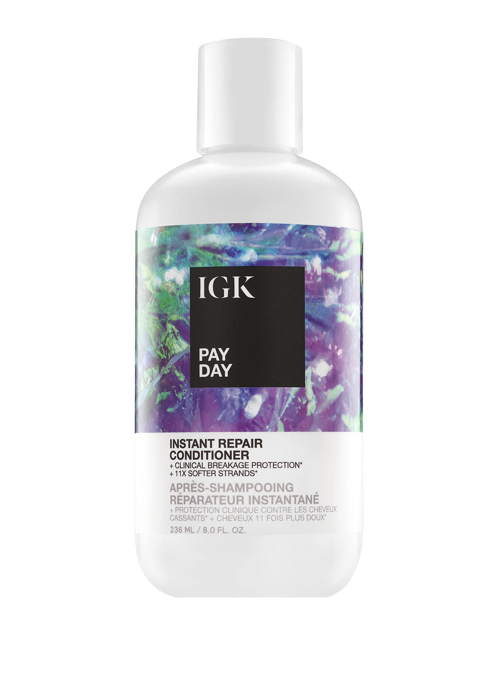 IGK Pay Day: bouteille réparation instantanée pour cheveux fragiles et abîmés.