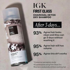 IGK Première Classe Charbon Detox, sensation fraîche après entraînement sur les racines.