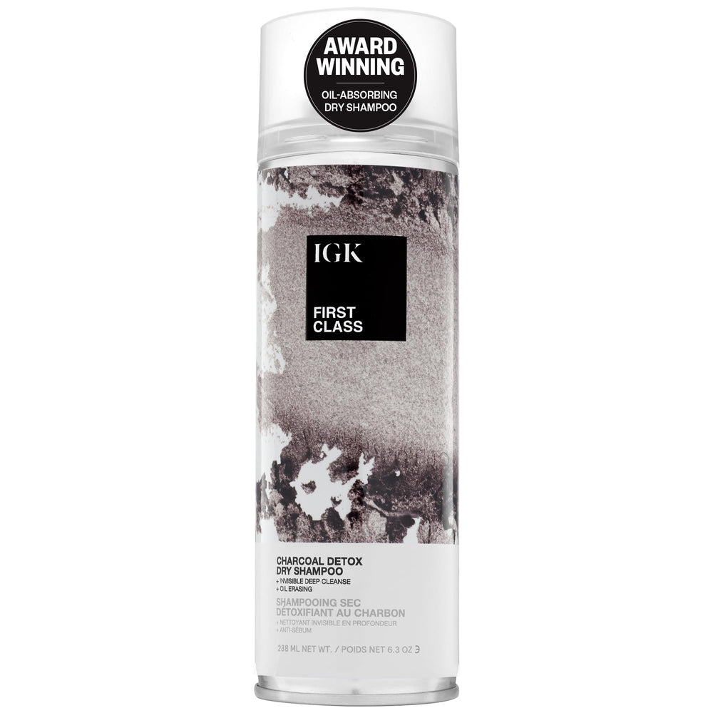 IGK Première Classe Detox Charbon — bouteille pratique pour une application rapide.