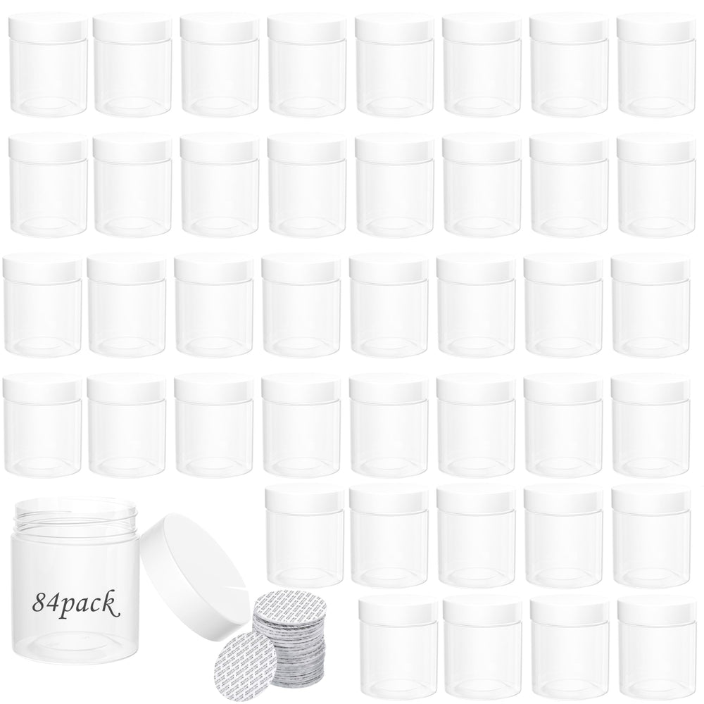 ihomecooker bocal plastique transparent 125ml avec bouchon blanc visse, idéal pour stocker aliments secs