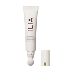 ILIA Bright Start Crème Yeux sur packaging recyclable, hydratation légère et effet lumineux.