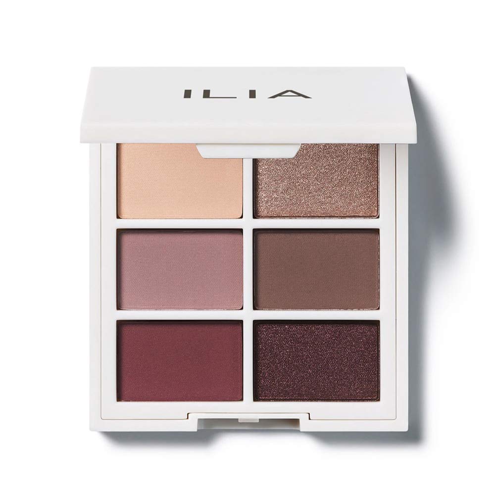 ILIA palette yeux ouverte : teintes mat, satin et métalliques pour un look polyvalent.