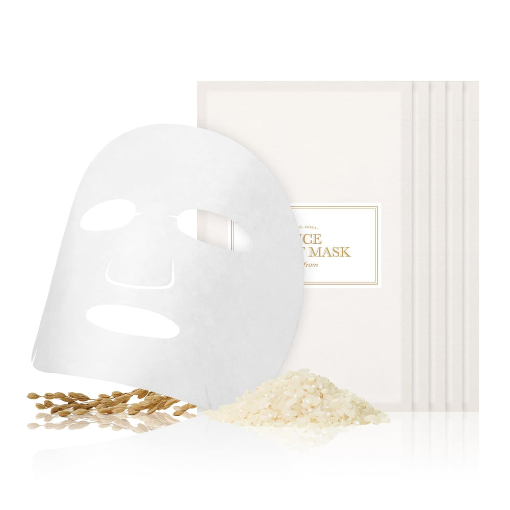 I'm from Masque-feuille-riz 5 pack – emballage pratique, hydratation rapide.