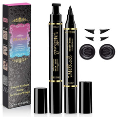 iMethod Eyeliner Stamp on left eye for precise, symmetrical winged liner.