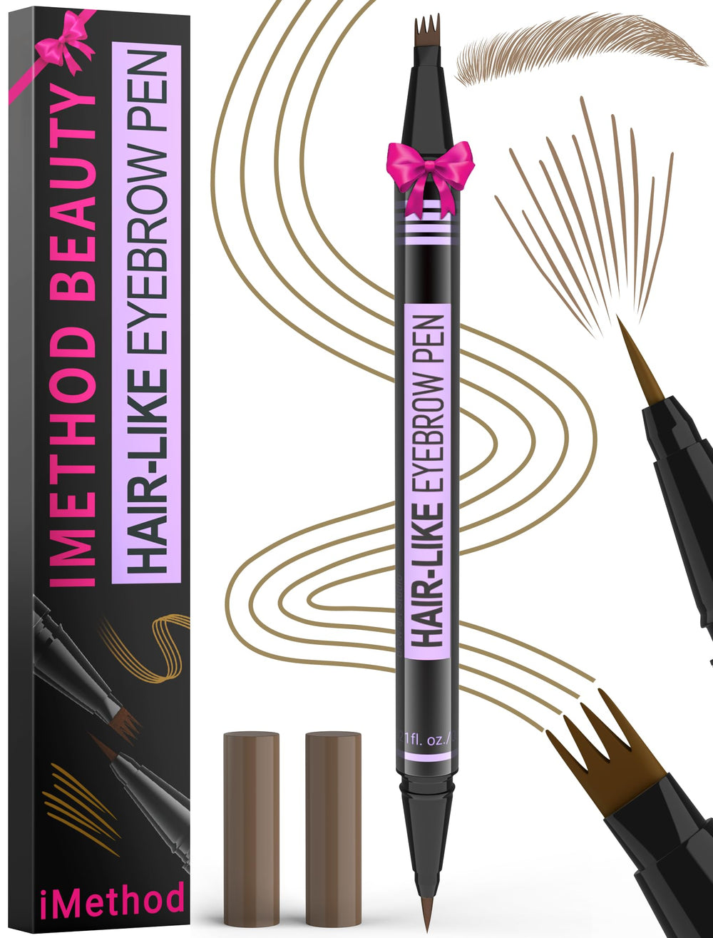 iMethod Sourcils: crayon 2 en 1 avec pinceau ultra-fin pour des traits réalistes.