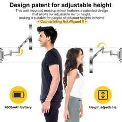 IMIKONA miroir double-face 1X/10X pour vue complète et détails