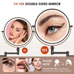 IMIKONA miroir grossissements 1x 10x, détails faciaux facilités pour retouches.