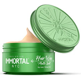 Immortal NYC cire coiffante, pot, fini mat et tenue durable.