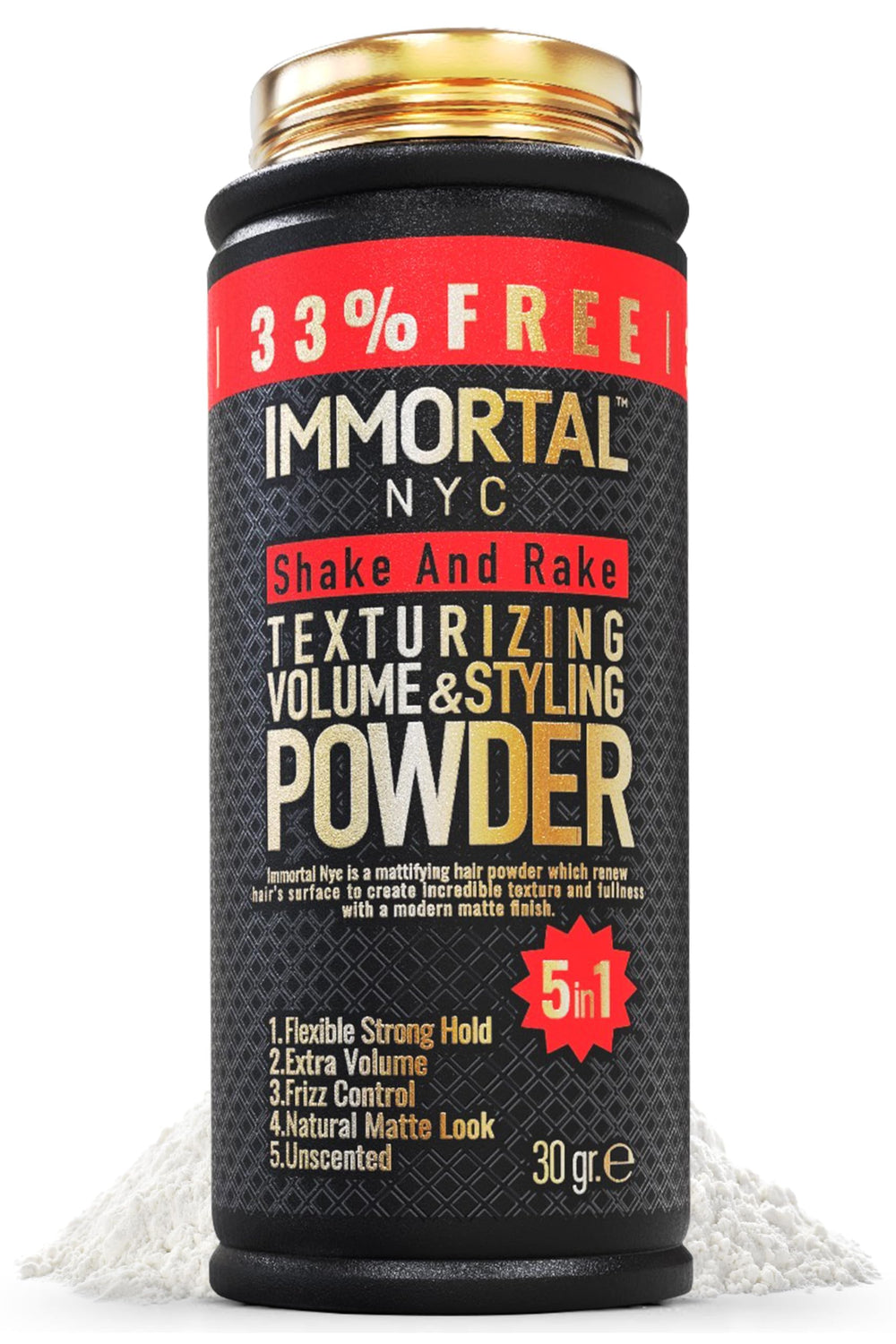 Poudre Immortal NYC secouer et peigner pour du volume naturel