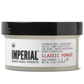 Pomade Imperial Classic, flacon-6oz : tenue puissante et application fluide.