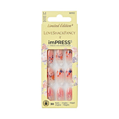 imPRESS LoveShackFancy Citrus Candy, étui d’ongles prêt à porter pour un look rapide