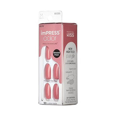 Ongles imPRESS couleur press-on rose solide; look elegant rapide a porter.