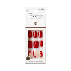 Kit imPRESS avec 30 faux ongles prêt à poser à domicile.