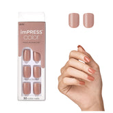 imPRESS mani couleur sable rose court squoval rapide et durable