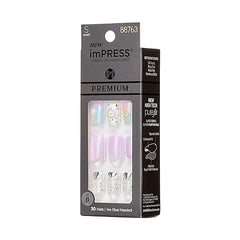 Ongles imPRESS Purple Jelly Squiggle avec effet brillant et fantaisie.