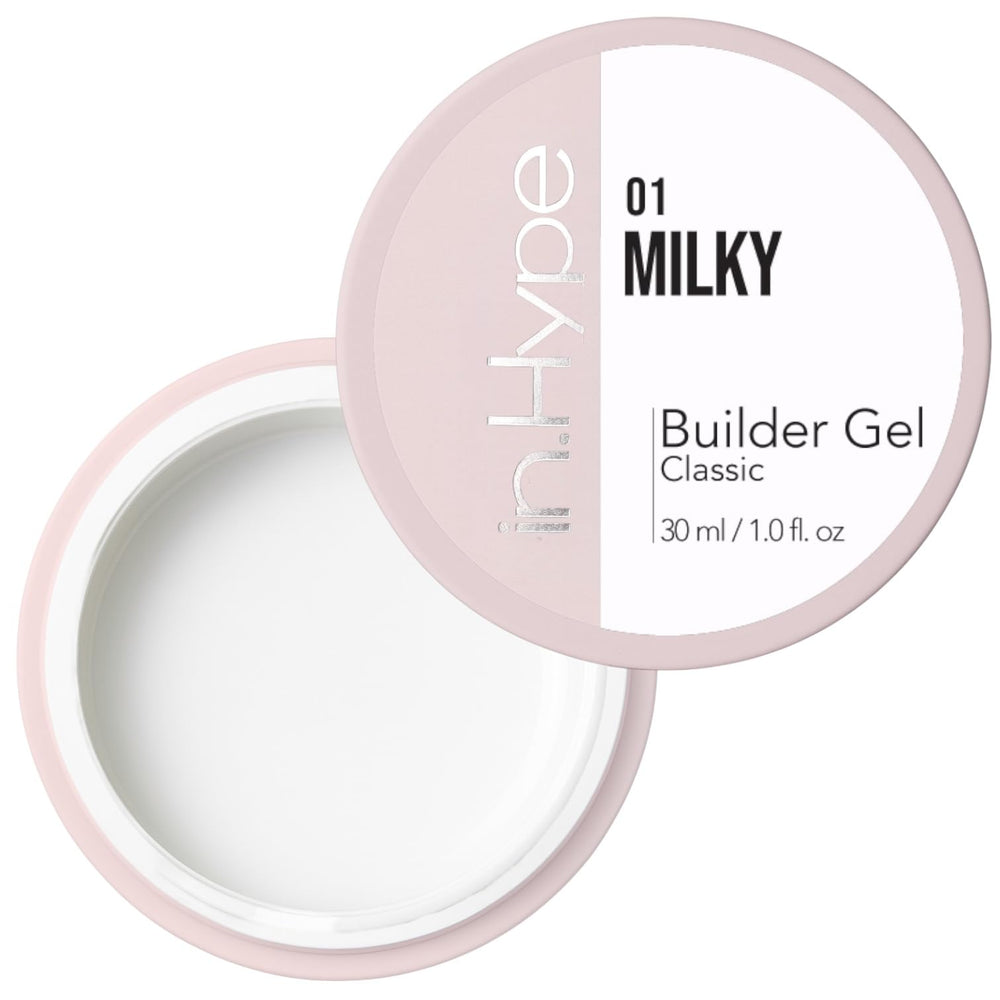 IN.HYPE Gel de construction blanc laité, couverture opaque pour masquer les imperfections.