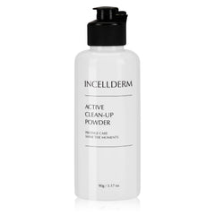 INCELLDERM Active Clean-Up Poudre emballage: pratique pour voyages et routines quotidiennes.