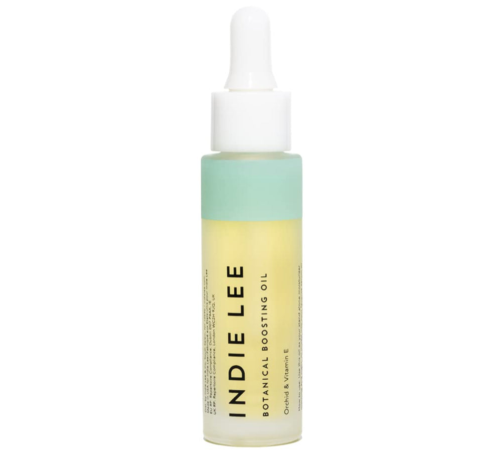 Indie Lee Botanical Boosting Oil, flacon 30 ml, hydratation légère pour le quotidien.