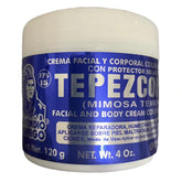 Indio Papago Tepezcohuite cream in white packaging with SPF-15 protection.