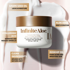 Texture légère InfiniteAloe, application rapide sur mains et visage.
