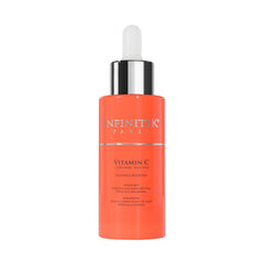Le sérum vitamine C Infinitek Paris, bouteille visible, promet hydratation et éclat.