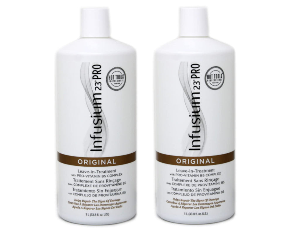 Infusium 23 Pro 23 pack de deux bouteilles, prêt pour une routine nourrissante.