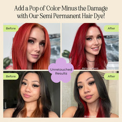 Application crème colorante INH sur cheveux rouges