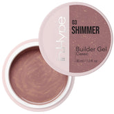 IN.HYPE UV/LED Camouflage Builder Gel Shimmer Nude bottle ready for effortless nail extensions.