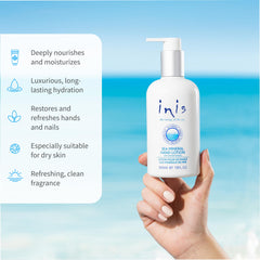 Inis l'Énergie de la Mer, lotion mains minérale, beurre de karité nourrissant.