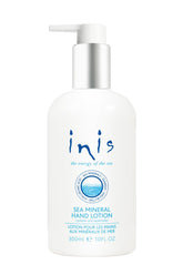 Inis l'Énergie de la Mer, lotion mains minérale, bouteille élégante pour hydratation légère.