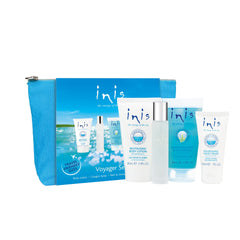 Sac cosmétique Inis bleu aqua, parfait pour organiser vos essentiels lors du voyage.