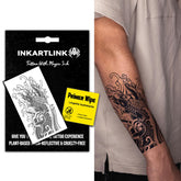 INKARTLINK tatouage koi fleur sur bras, réalisme saisissant et tenue durable.