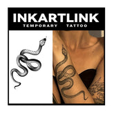 INKARTLINK tatouage serpent design grand-format sur peau, look réaliste.