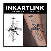 INKARTLINK Tattoo Tech - Ange descendant, tatouage réaliste sans adhésif et durable.