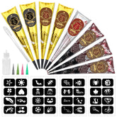 InkForge kit tatouage: ensemble de cônes pour créations temporaires.