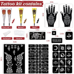 InkForge tatouage-temporaire-3-couleurs-noir-bordeaux-cerise: palette riche pour designs variés.