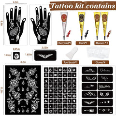 InkForge tatouages temporaires: 4 cônes couleur et application rapide.