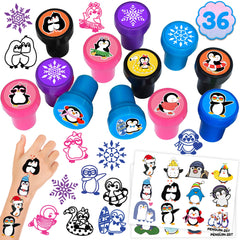 INKSOMOBA pingouin tampons 12 modèles pour activités hivernales créatives
