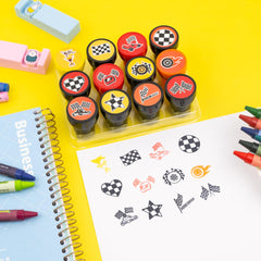 INKSOMOBA tampons damier, 12 motifs, parfaits pour bricolage et décorations d’anniversaire.