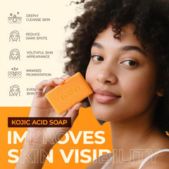 Inlifay Savon Curcuma Acide Kojique, emballage pratique pour voyage.