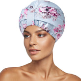 INNELO capuche douche luxe bleu-fleurs: aperçu élégant pour cheveux protégés et secs
