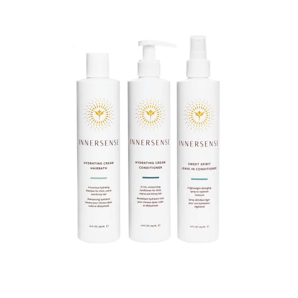 INNERSENSE Hydrate Trio: bain-crème hydratant pour cheveux épais et secs, texture douce