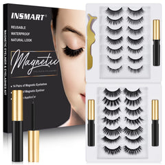 INSMART cils magnetiques ensemble 14 paires pour un regard naturel et durable.